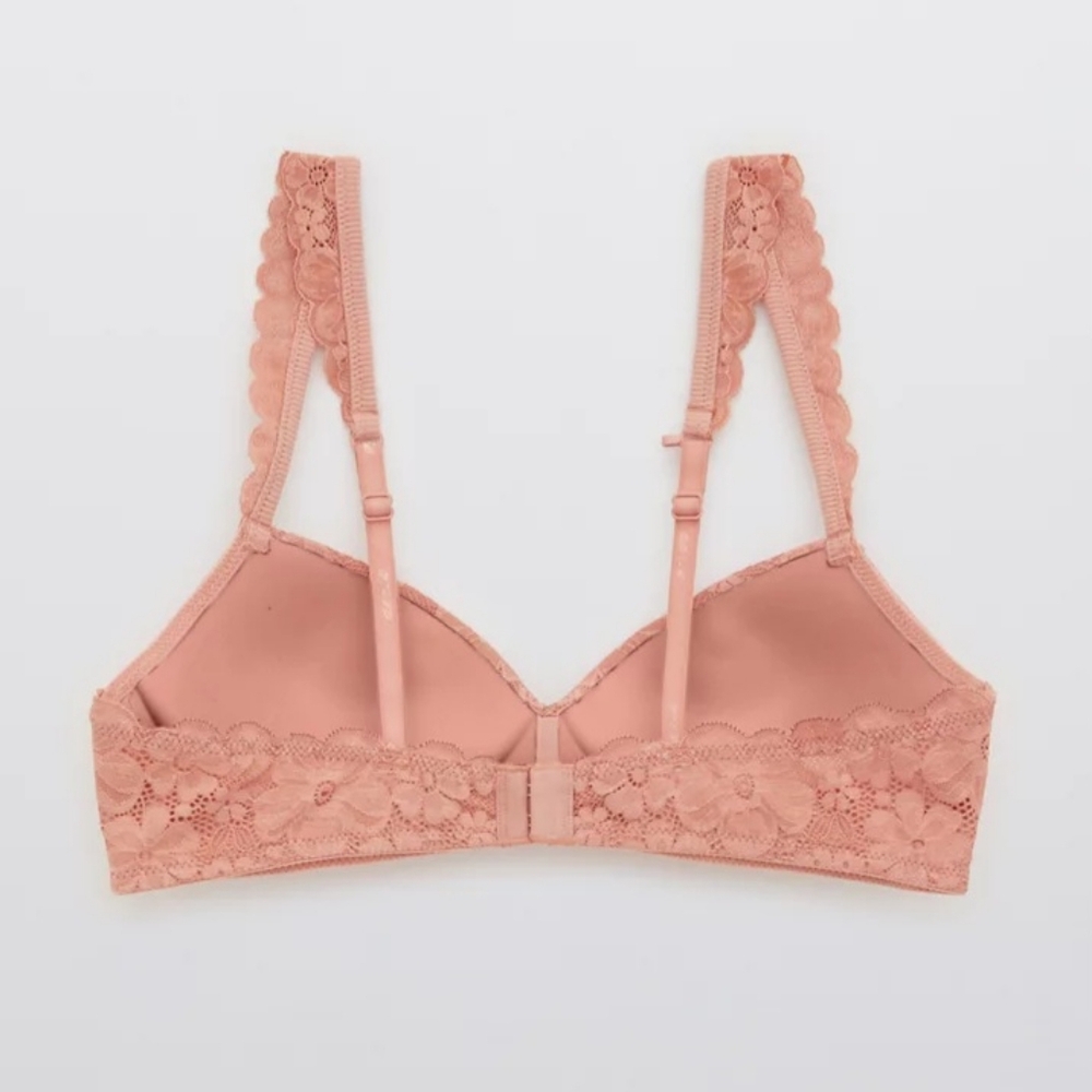 💫AERIE REAL HAPPY WIRELESS PUSH UP RETRO LACE BRA SIZE 34B - Picture 6 of 10